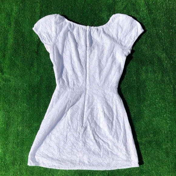 Reformation Lorelai White Eyelet Mini Dress - Picture 3 of 3